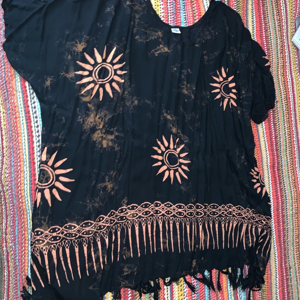 Indie Fringe Poncho Top